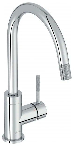 Смеситель для кухни Edgar E23309-CP, выдвижной излив, гибкая подводка, хром ZZ