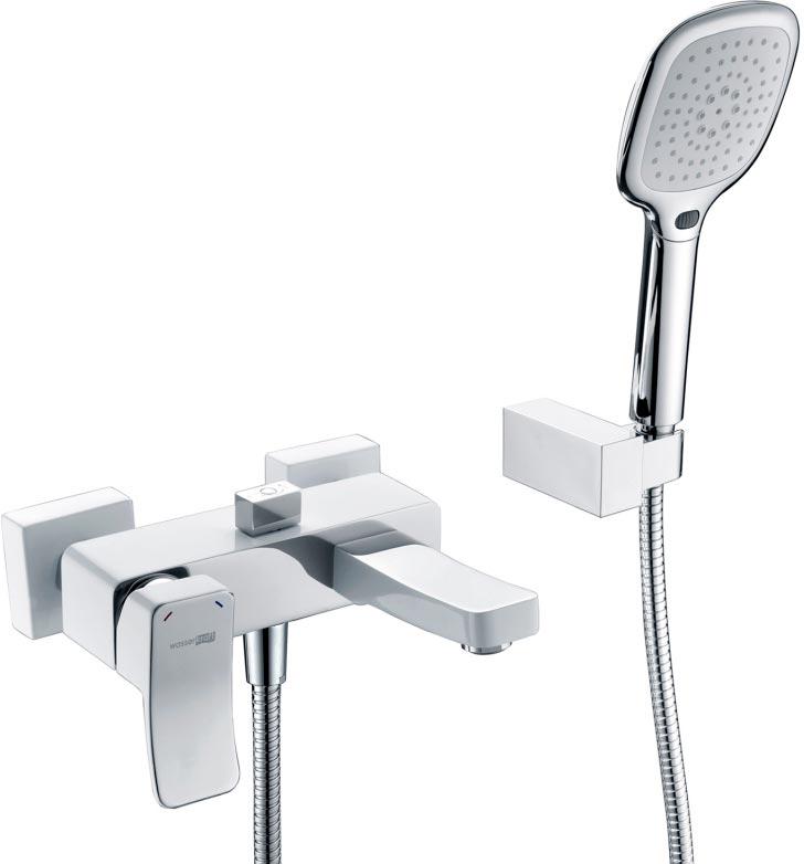 Смеситель для ванны и душа, с аксессуарами, цвет белый/хром ZZ