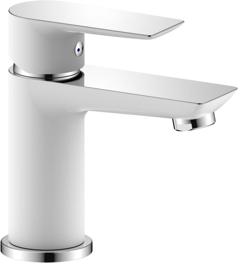 Смеситель для умывальника "Бланко" без донного клапана, цв. хром/белый