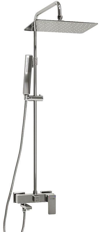 Душевой комплект со смесителем Aller, излив для ванны, ручной, верхний душ 300х200 мм, 112 форсунок, шланг 150 см, цв. хром, ZZ