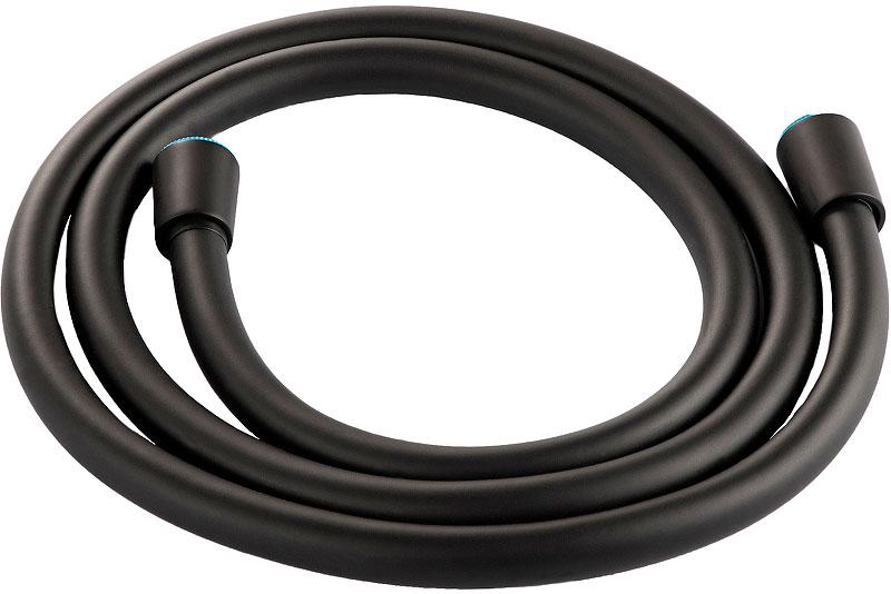Шланг для душа 150 см, ПВХ, стальная оплетка, цв. черный, ZZ