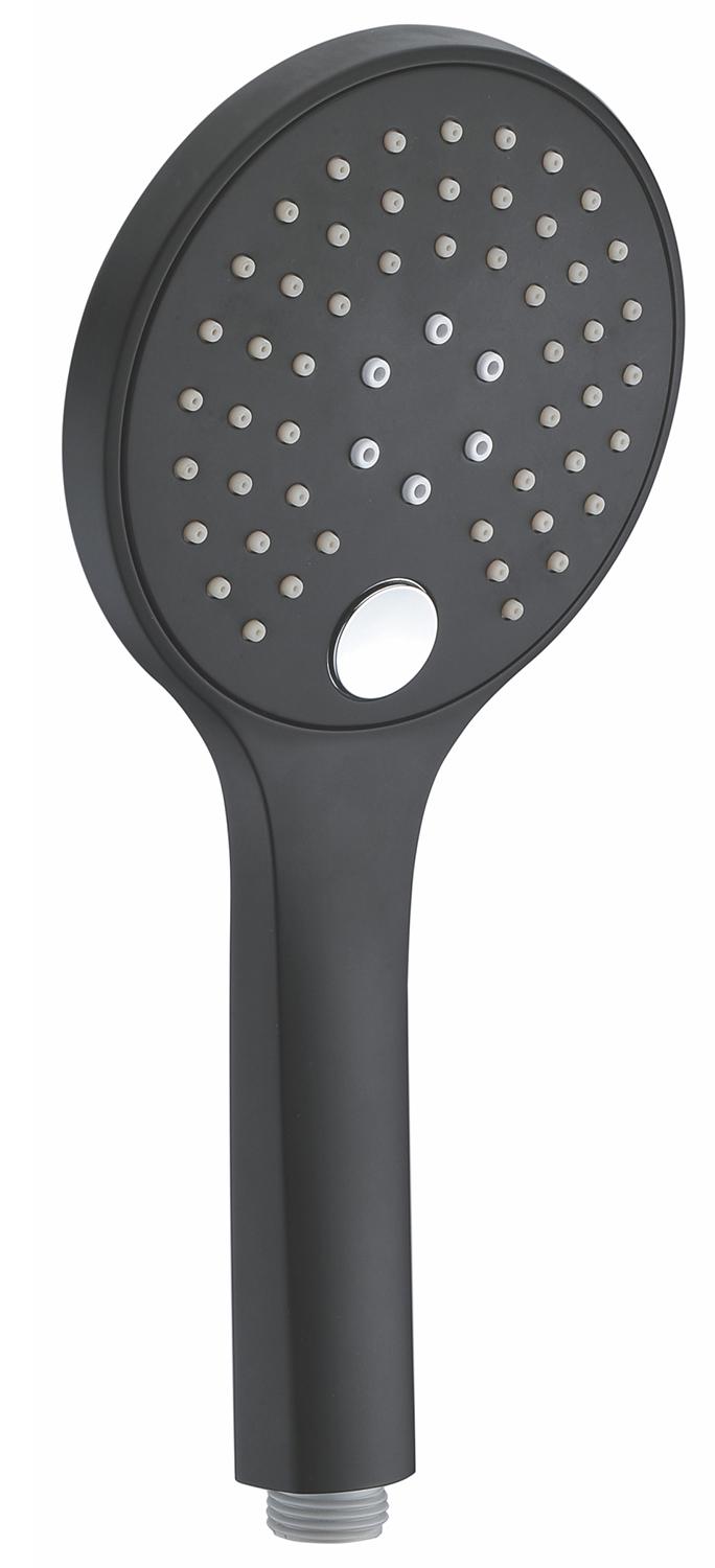 Душевая лейка, 3-функциональная, без шланга, цв.черный ZZ