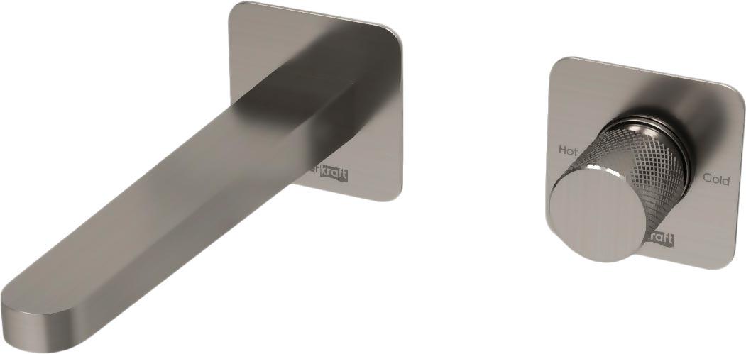 Смеситель встраиваемый в стену для раковины, на два отверстия, никель ZZ