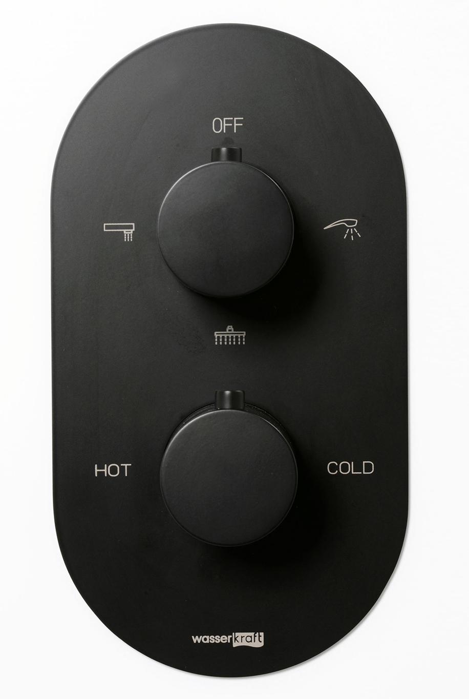 Смеситель встраиваемый термостатический настенный Elbe для ванны и душа, цв.черный ZZ