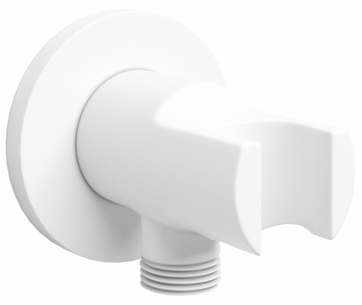 Кронштейн для душа, совмещённый со шланговым подсоединением, 1/2, (цв.белый), Mindel ZZ