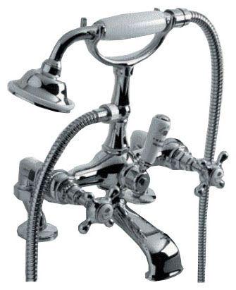 Смеситель для ванны, установка на борт, на 2отв., лейка, шланг в компл.,  (цв. хром) Austin ZZ