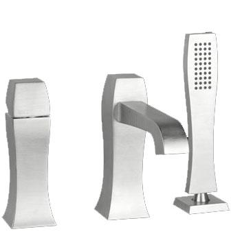 Смеситель для ванны встраив. в борт на 3 отв., с душевой лейкой, шлангом 1,5м (цв. хром) Mimi ZZ