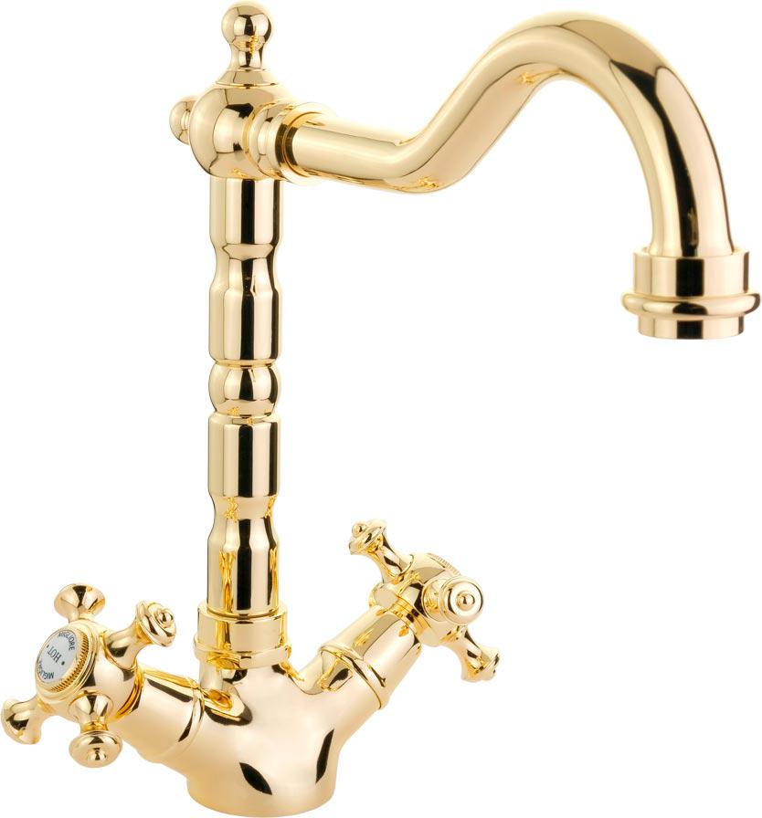 Смеситель для раковины, с д/к, (цв.золото), Prestige ZZ